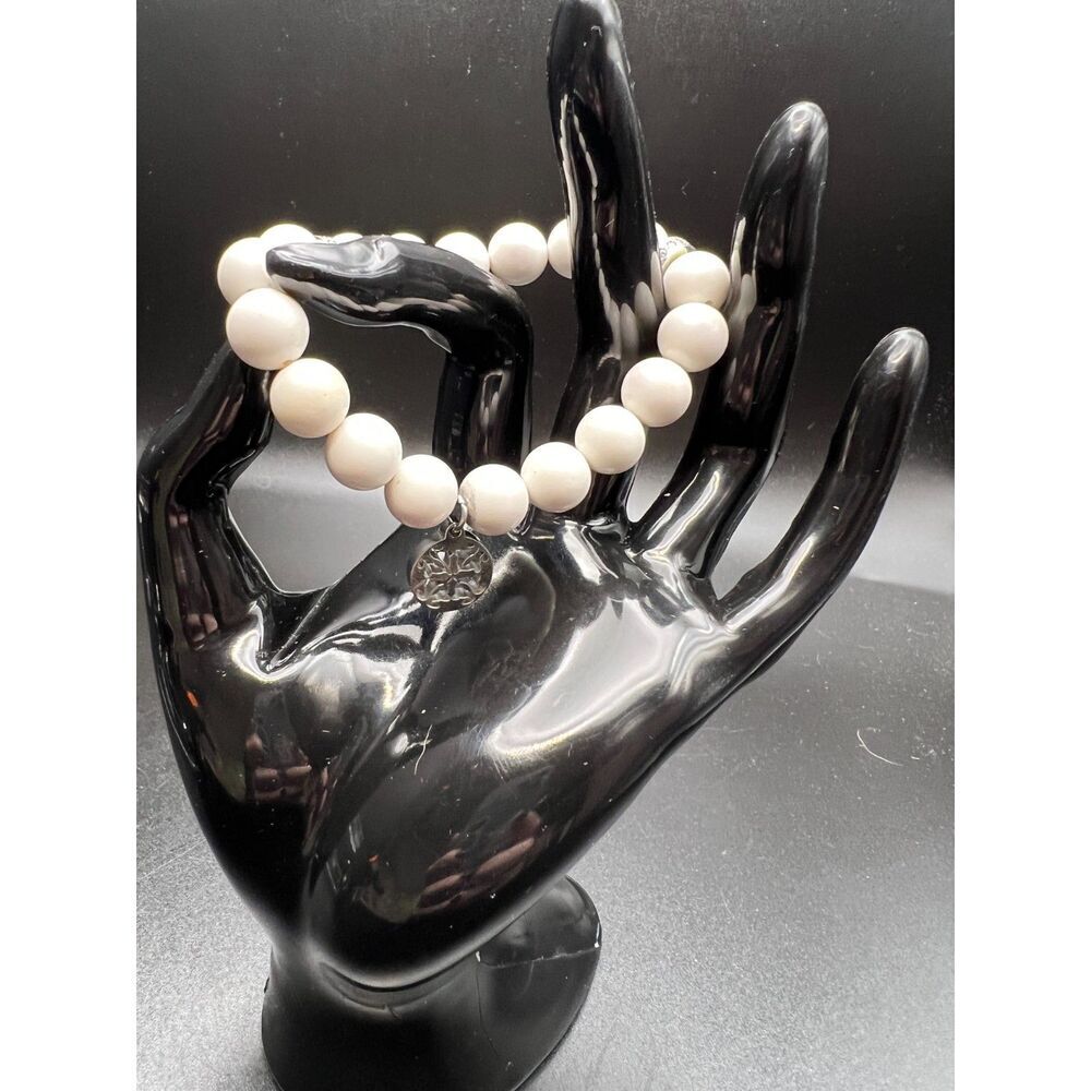 Rustic Cuff White Stretch Bracelet - image 2